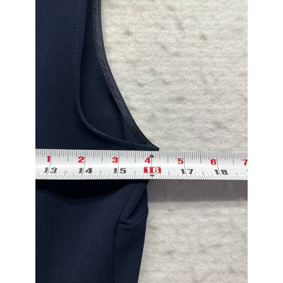 Zara Woman Navy Sleeveless Fit & Flare Dress Bow Back Detail Size L - Picture 5 of 8